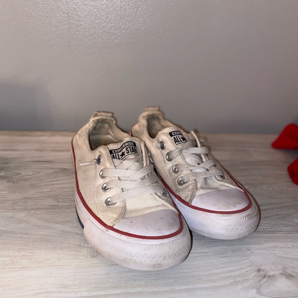 white slip on converse